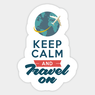 Keep Calm and Travel on an Airplane Sticker